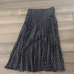 Max Studio Long Polka Dot Pleated Midi Skirt Size S New